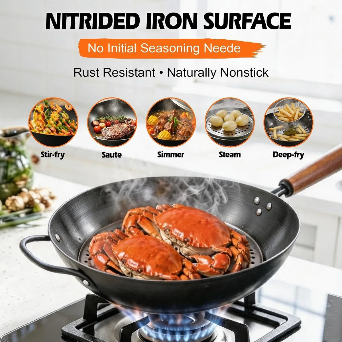 13in-carbon-steel-wok-pan-with-glass-lid-pre-seasoned-flat-bottom-wok-wok-for-gas-electric-induction-cooktops-naturally-seasoned-stir-fry-pan-with-wooden-handle-for-bbq-camping-everyday-cooking