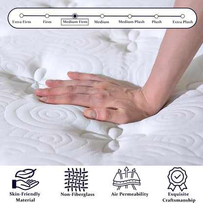 King Mattress 16 Inch, Luxury Hotel Hybrid Mattress King Size Bed in a Box6