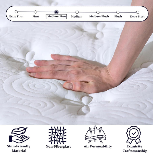 King Mattress 16 Inch, Luxury Hotel Hybrid Mattress King Size Bed in a Box6