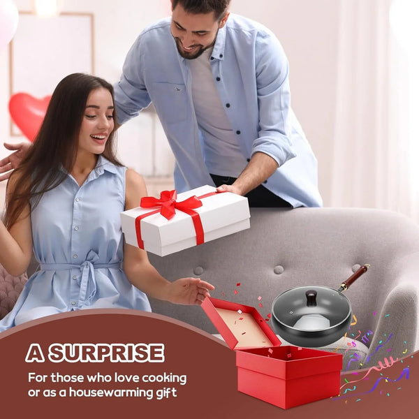 Suntuup Japanese Iron Pan, 28Cm/11In Cast Iron Wok (Glass Lid) | with Spatula, 2 Covers to Choose From, for Pots on Electric Stoves/Induction Cookers/Gas Stoves7