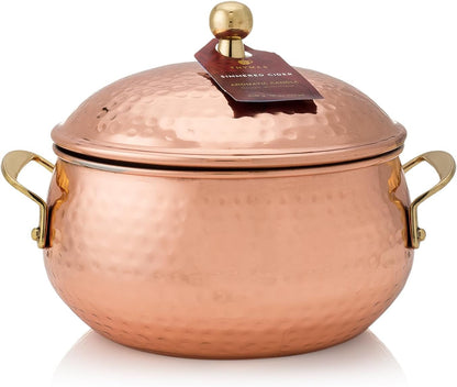 Thymes Simmered Cider Copper Candle - Warm & Spicy Apple Scented Candles for Home - Notes of Apple, Clove, and Cardamom - Luxury Gifts for Women - Fall Decor - 3 Wick (Copper Pot, 18 Oz)1