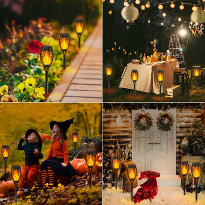 10Pack Solar Torch Light Outdoor Flickering Flame for Halloween Decorations2