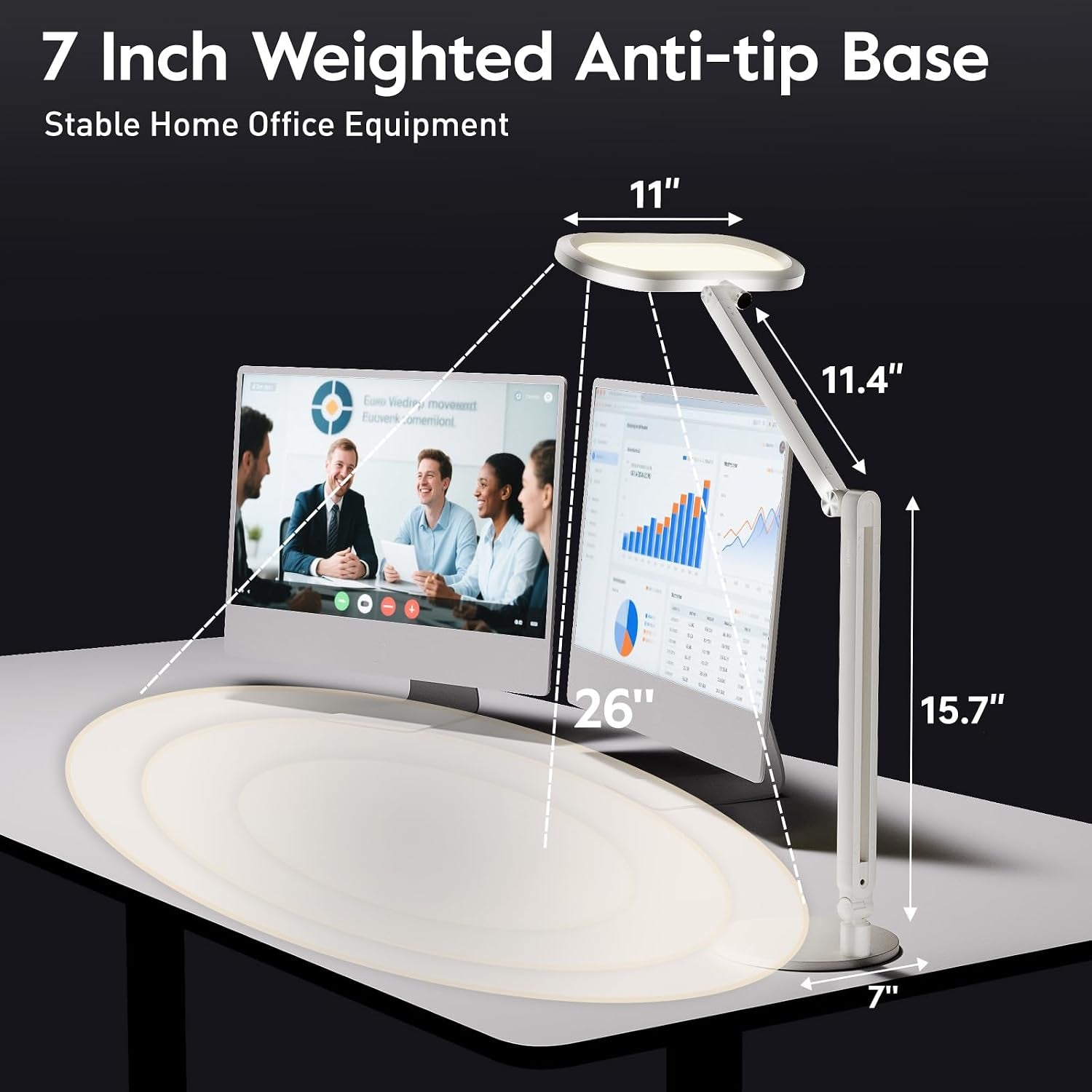 premium-led-desk-lamp-dual-sided-soft-lighting-with-knob-remote-eye-caring-diffused-light-for-home-office-video-conferencing-zoom-reading-study-craft-stepless-dimming-color-memory
