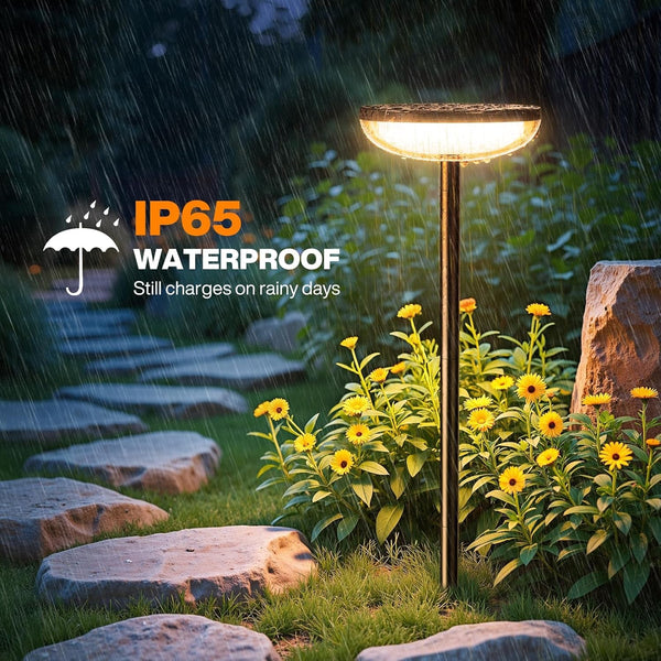 Solar Pathway Lights Outdoor, 6 Pack Tall Solar Garden Lights Outdoor Waterproof for Yard Flower Bed Patio Path Walkway Driveway outside Decor Landscape Lighting4