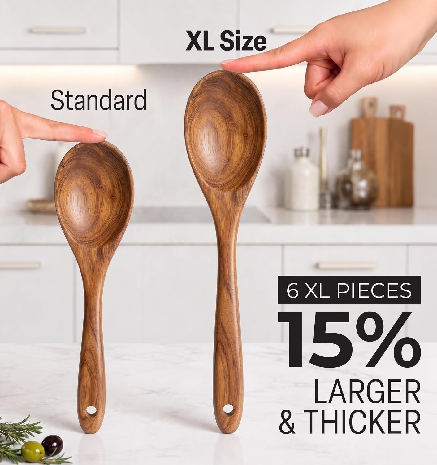 extra-large-6-piece-wooden-spoon-set-smooth-teak-cooking-utensils-comfort-grip-non-stick-turner-spatula-skimmer-fork-serving-spoon