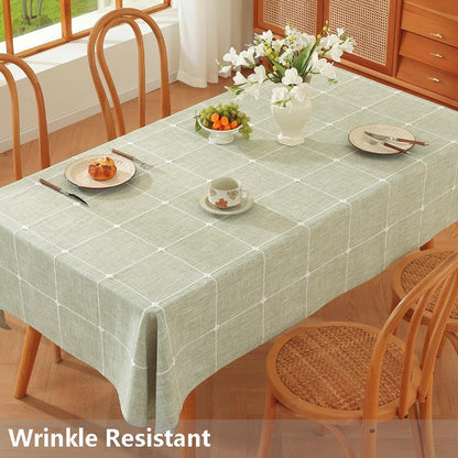 Cotton Square Tablecloth 70 X 70 Green Fabric Farmhouse Cloth Tablecloths Outdoor Table Cloth for Picnic Table Cover (Green,70"X70",Square)2