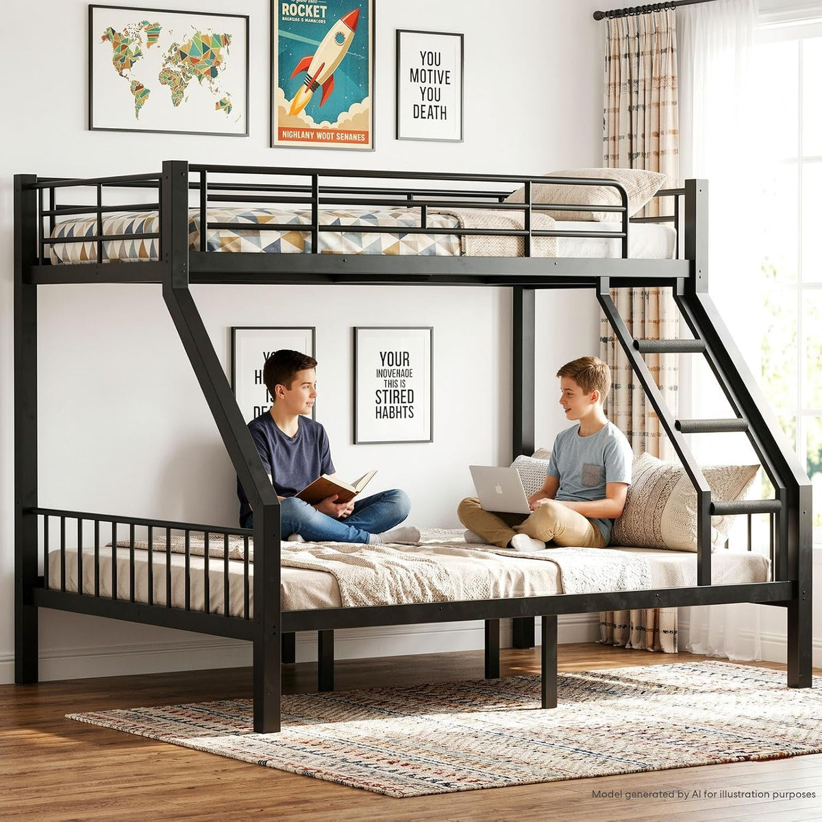 heavy-duty-twin-xl-over-queen-bunk-bed-with-eva-padded-angled-ladder