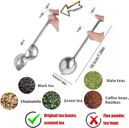 2Pack Tea Ball, Tea Infuser for Loose Leaf Tea, Tea Strainers for Loose Tea, Stainless Steel Tea Strainer, Loose Leaf Tea Steeper, Easy Clean, Tea Fine Mesh Strainer Reusable4
