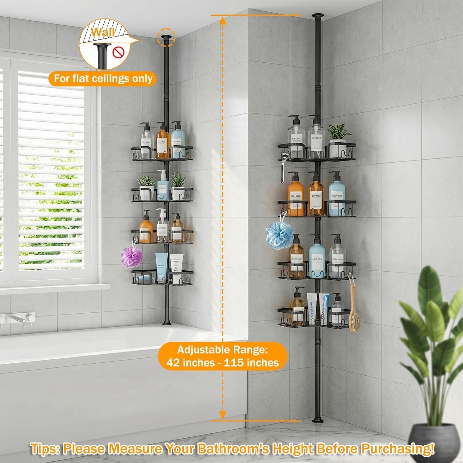 corner-shower-caddy-with-tension-pole-rustproof-bathroom-organizer-shelves
