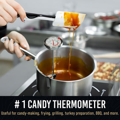 Candy Thermometer with Pot Clip - Deep Fry Oil Thermometer for Frying and Candle Making (White)3