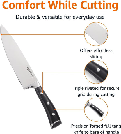 Classic 8-Inch Full Tang High Carbon Stainless Steel Chef'S Knife, Multipurpose Kitchen Knife with Three Rivets, Silver2
