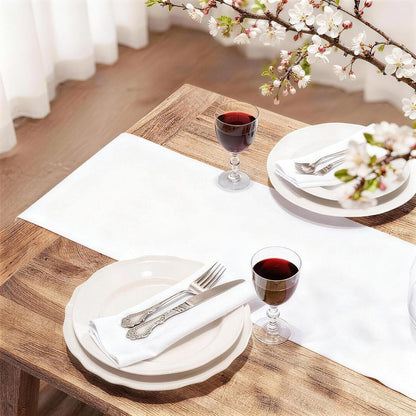 White Waterproof Decorative Table Runner 36 Inches Long2