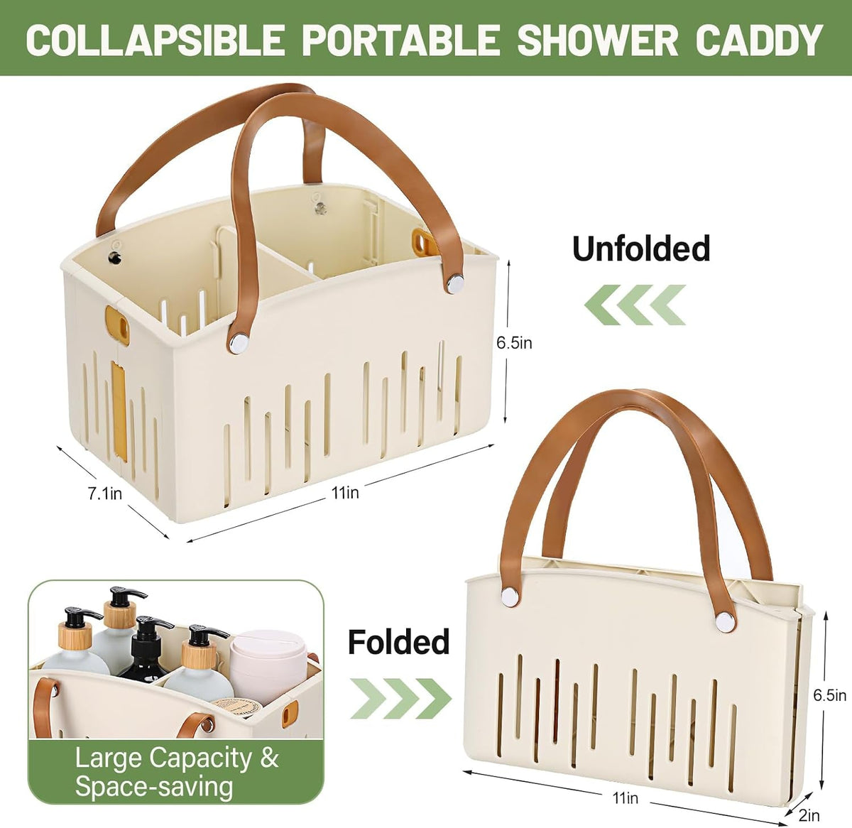 portable-shower-caddy-collapsible-plastic-shower-basket-tote-with-handles-removable-divider-cleaning-caddy-storage-organizer-for-bathroom-college-dorm-white