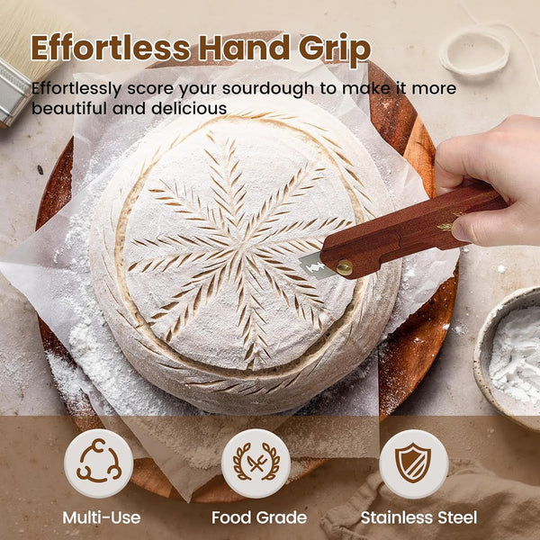 Wooden Bread Lame Scoring Tool for Sourdough with Screw Lock3