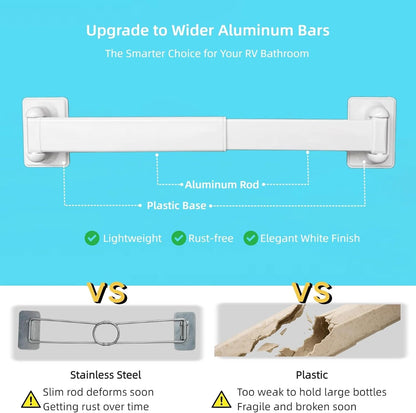 Aluminum RV Shower Corner Storage Bars for Bathroom Organization4