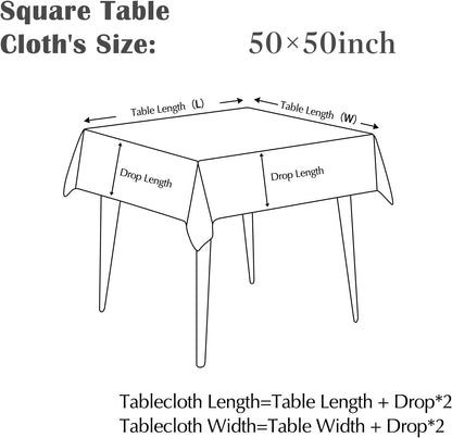 Blue Floral Linen Square Table Cloth 50 X 50 Inch5