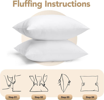 18X18 Outdoor Pillows, Water Resistant Throw Pillows, 2-Pack | Outdoor Throw Pillows, Water Repellent, Decorative Pillow for Patio Furniture & Porches, Plush & Supportive, Pack of 2, White9