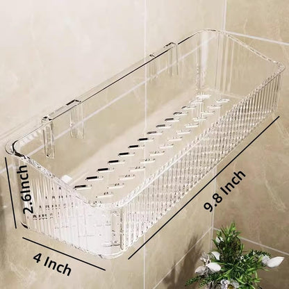 2 Pcs Wall Mounted Shower Caddy, Adhesive Bathroom Caddy Shelf Organizer Makeup Organizer Storage Bins for Bathroom Kitchen2