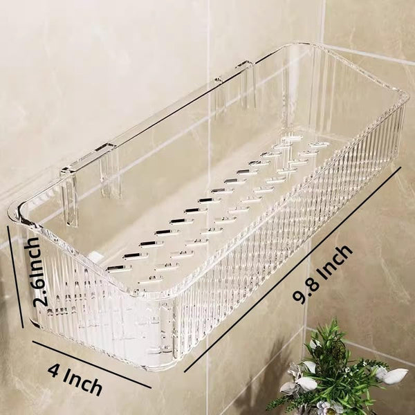 2 Pcs Wall Mounted Shower Caddy, Adhesive Bathroom Caddy Shelf Organizer Makeup Organizer Storage Bins for Bathroom Kitchen2