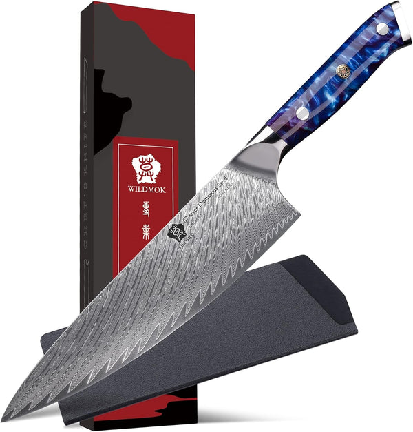 Damascus Chef Knife, 8 Inch Japanese Chef'S Knives, Resin Handle Kitchen Knife, Sharp Knives Kitchen Cooking Knife, Chef'S Knives Including Gift Box1