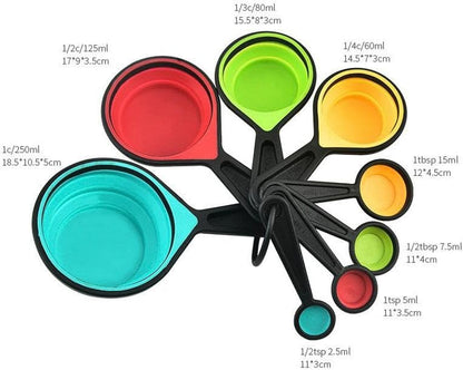 8 Piece Collapsible Silicone Measuring Cups and Spoons Set6