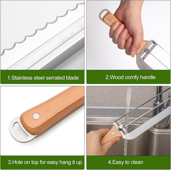 Adjustable Bread Slicer for Homemade Bread New Manual Sourdough Bread Knife6