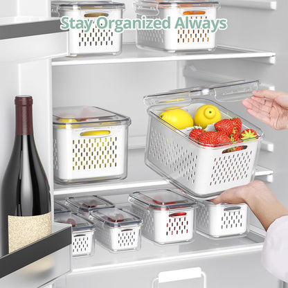 8 Pack Fridge Fruit Storage Containers with Removable Colander5