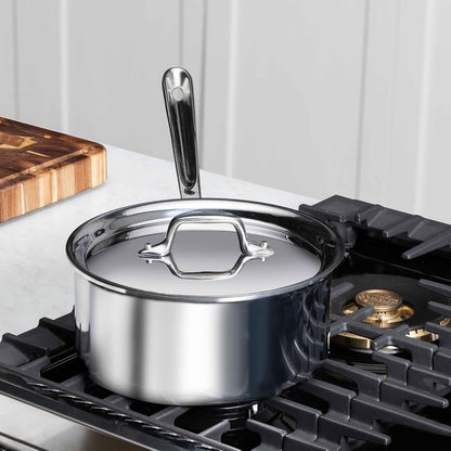 All-Clad D3 Stainless Steel 2 Qt Saucepan with Lid, Made in the USA | the Original Bonded Professional Cookware, Essential Sauce Pan, Induction Compatible, Oven Safe up to 600F4