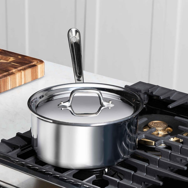 All-Clad D3 Stainless Steel 2 Qt Saucepan with Lid, Made in the USA | the Original Bonded Professional Cookware, Essential Sauce Pan, Induction Compatible, Oven Safe up to 600F4