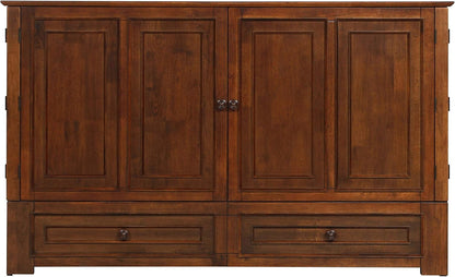 Mccutchen Solid Wood Murphy Storage Bed (Queen, Tobacco)2