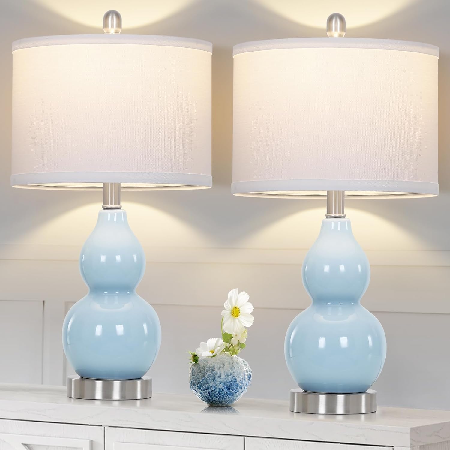 22-double-gourd-ceramic-table-lamps-set-of-2-blue-modern-bedside-lamps-for-living-room-contemporary-nightstand-desk-lamps-for-bedroom-end-table-home-office-study-room-decor2-led-bulbs-included
