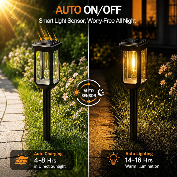 Solar Pathway Lights Outdoor 8 Pack, Bright Solar Garden Lights4