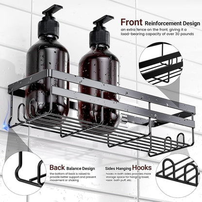 2 Pack Adhesive Shower Caddies, No Drill Bathroom Shelves, Large5