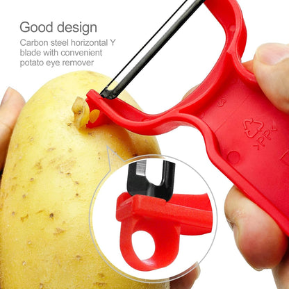 Original Vegetable Peeler Carbon Steel Blade 3-Pack Red/Green/Yellow3