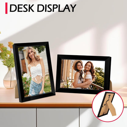 4X6 Picture Frame Set 8 Pack, 4 by 6 Black Photo Frame for Wall or Tabletop Display, Lightweight Poster Frame with Plexiglass, Horizontal or Vertical for Graduation Office Wall Home Decor6