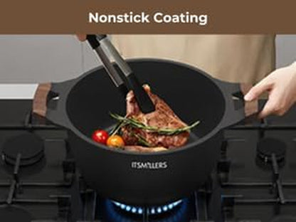 Nonstick Stock Pot, 6.5 Qt Soup Stock Pot with Strainer Lid, Induction Cooking Pot with Visible Lid for Pasta,Spaghetti, Ceramic Casserole Makes for Effortless Cleanup8