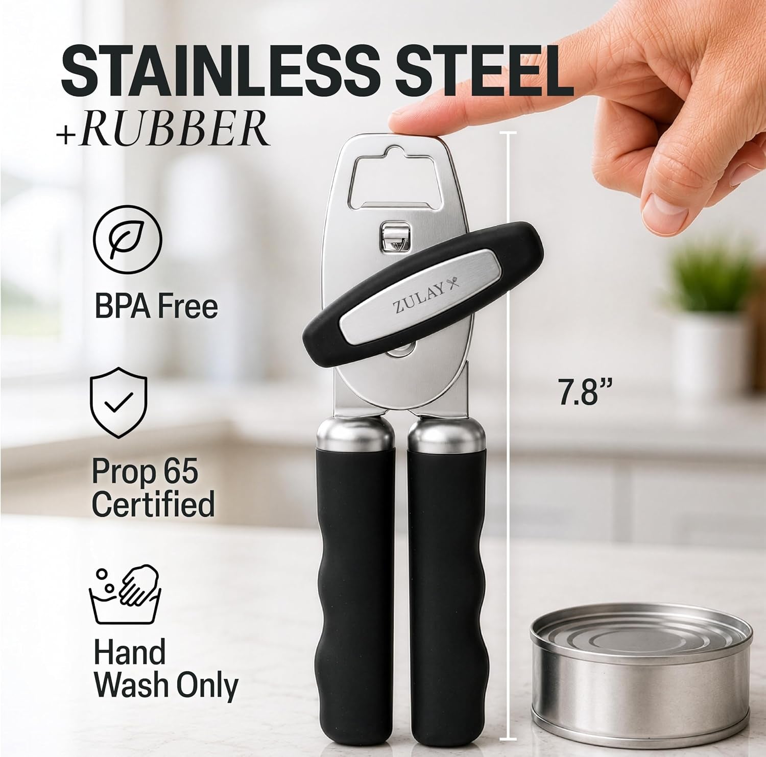 heavy-duty-stainless-steel-can-opener-manual-with-bottle-opener-rust-proof-manual-can-opener-with-turn-knob-comfy-soft-grip-handles-black