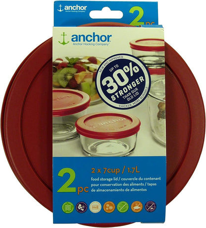 30% Stronger Replacement Lid 2 X 7 Cup / 1.7 L / 1.75 Qt, Red, Round, Improved1