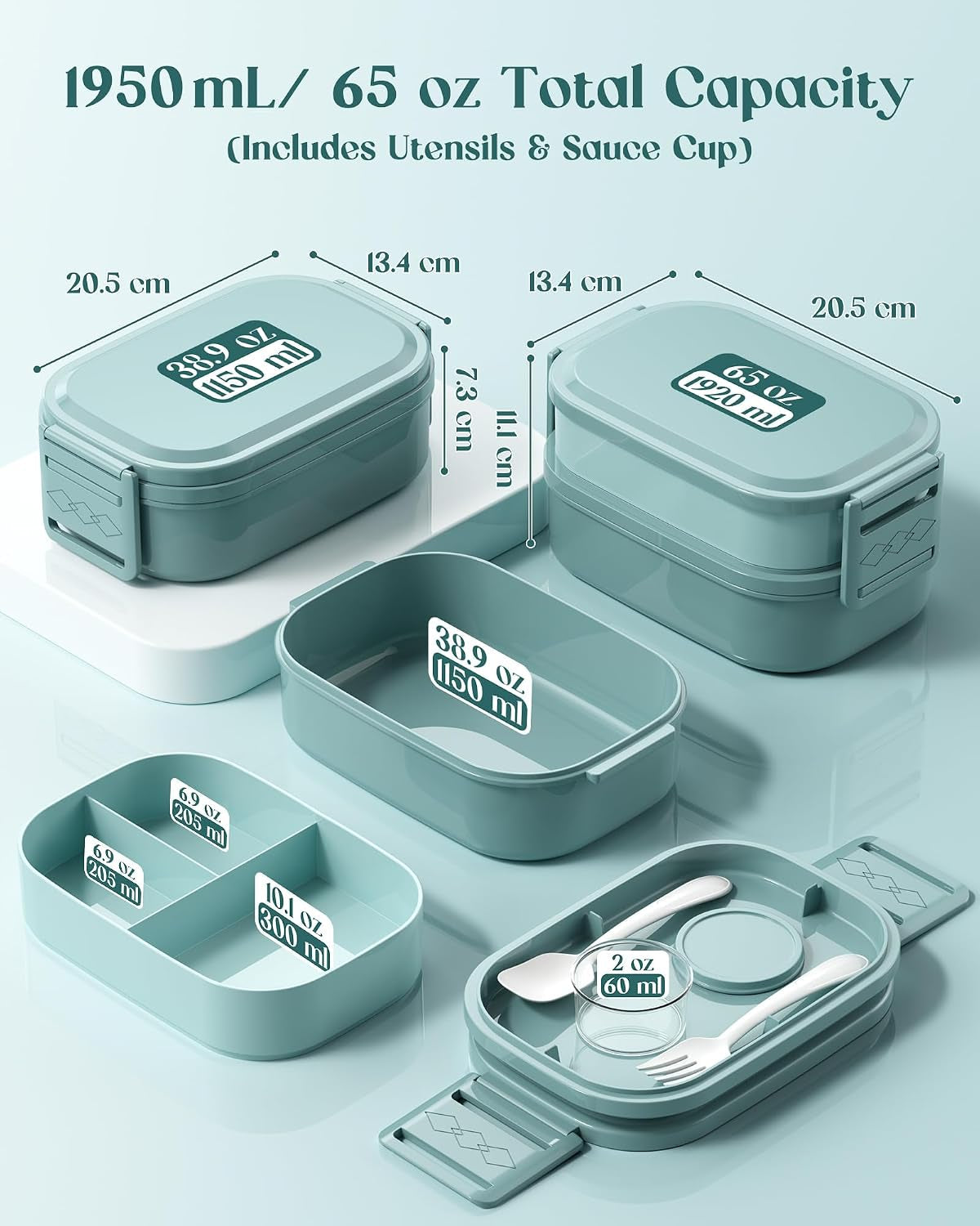 bento-lunch-box-65-oz-3-tier-stackable-lunch-container-adjustable-2-3-tier-design-bpa-free-food-grade-plastic-leakproof-microwave-dishwasher-safe-green