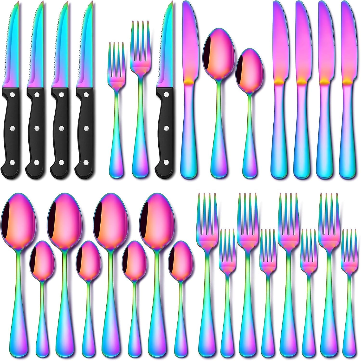 24-piece-rainbow-silverware-set-with-steak-knives-stainless-steel-flatware-set-for-4-cutlery-utensil-set-includes-knife-spoon-and-fork-mirror-polished-dishwasher-safe-for-home-restaurant