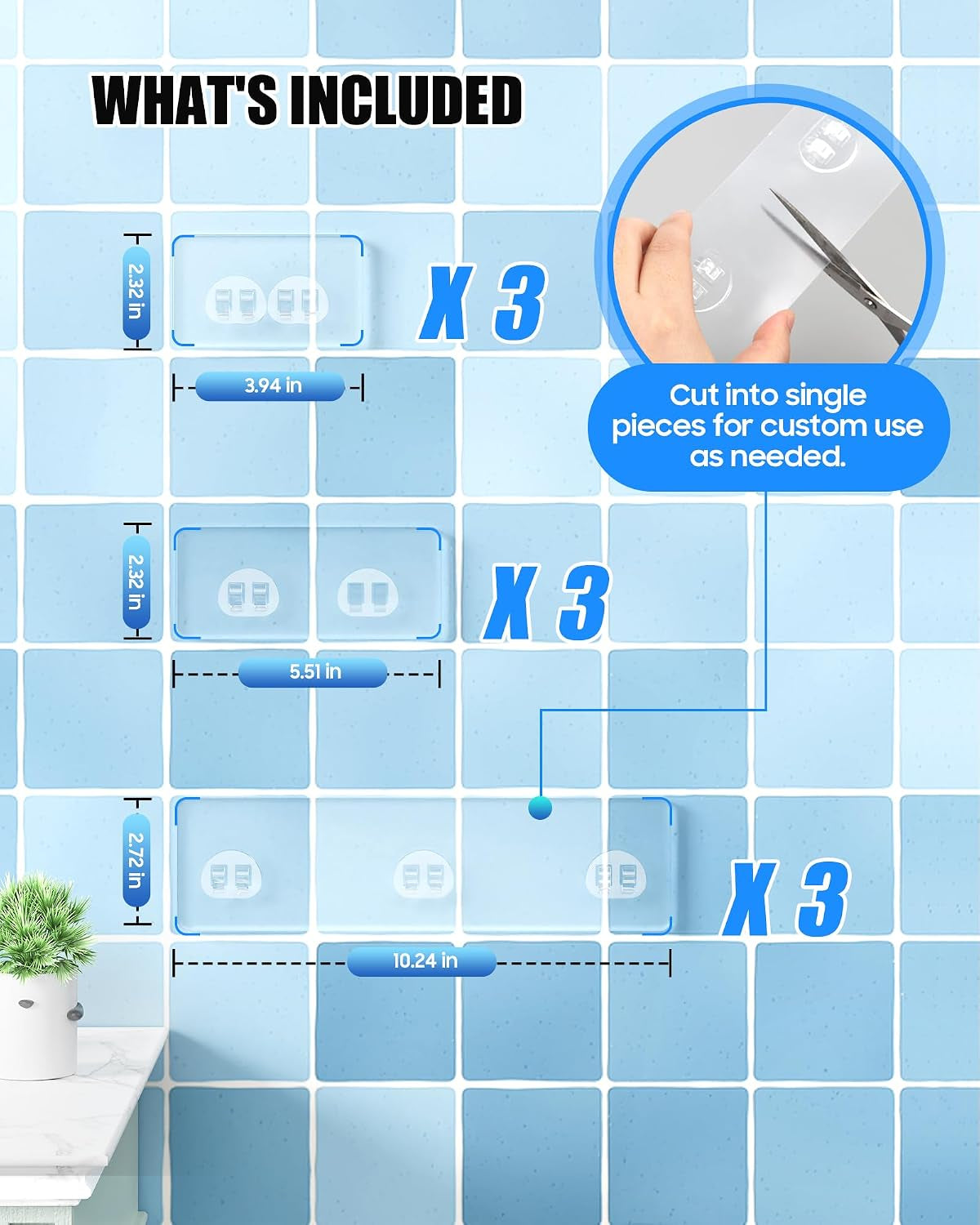 9-pack-shower-caddy-adhesive-replacement-strong-waterproof-transparent-adhesive-strips-no-drilling-shower-shelf-adhesive-hooks-for-bathroom-shelves-corner-basket-soap-holder-kitchen-racks