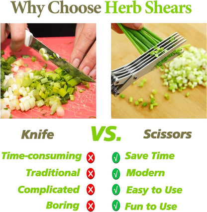 2026 Upgraded Herb Scissors, Effortless Herb Shears Cutter Tool with Sharp Stainless Steel Blades for Fresh Herbs, Must-Have Kitchen & Cooking Gadget, Green4