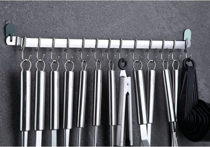 Kitchen Utensils Set 38 Pieces, Stainless Steel Cooking Utensils Set, Kitchen Gadgets Cookware, Kitchen Tool Set with Utensil Holder Rack and Hooks for Hanging Dishwasher Safe7