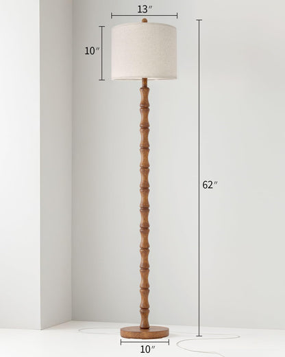62" Rustic Floor Lamp for Living Room, Retro Farmhouse Floor Lamp Rotary Switch, Resin Standing Lamp for Living Room, Corner, Dining Room, Bedroom, Home Decor3