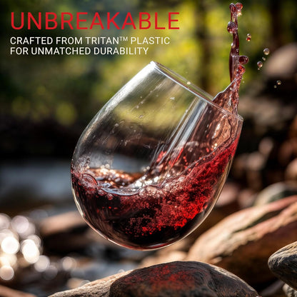Unbreakable Stemless Plastic Wine Glasses | Reusable | Shatterproof 100% Tritan Plastic | Dishwasher-Safe | Bpa-Free | Awesome for Indoor & Outdoor | 16 Oz, Set of 42