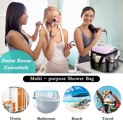 Mesh Shower Caddy Portable - 9 Pockets, Shower Bag for Dorm Room Camping5