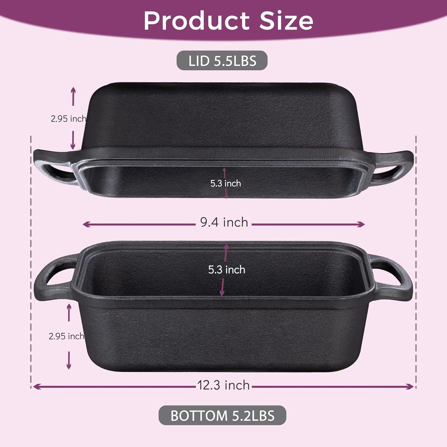 cast-iron-loaf-pan-with-lid-9x5-inch-sourdough-pan-2-in-1-loaf-pans-for-baking-bread-even-heat-distribution-for-sourdough-homemade-bread