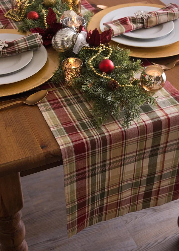 Give Thanks Plaid Fall Table Decor, Autumn & Thanksgiving Tabletop Linens, 14X72 Table Runner8