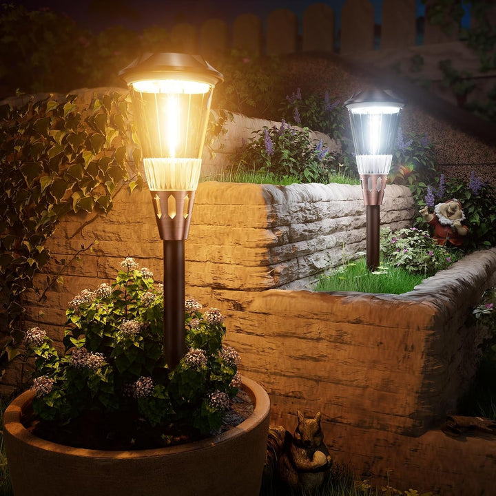 Solar Garden Lighting, 6 Pack, 2 Color Modes, IP65
