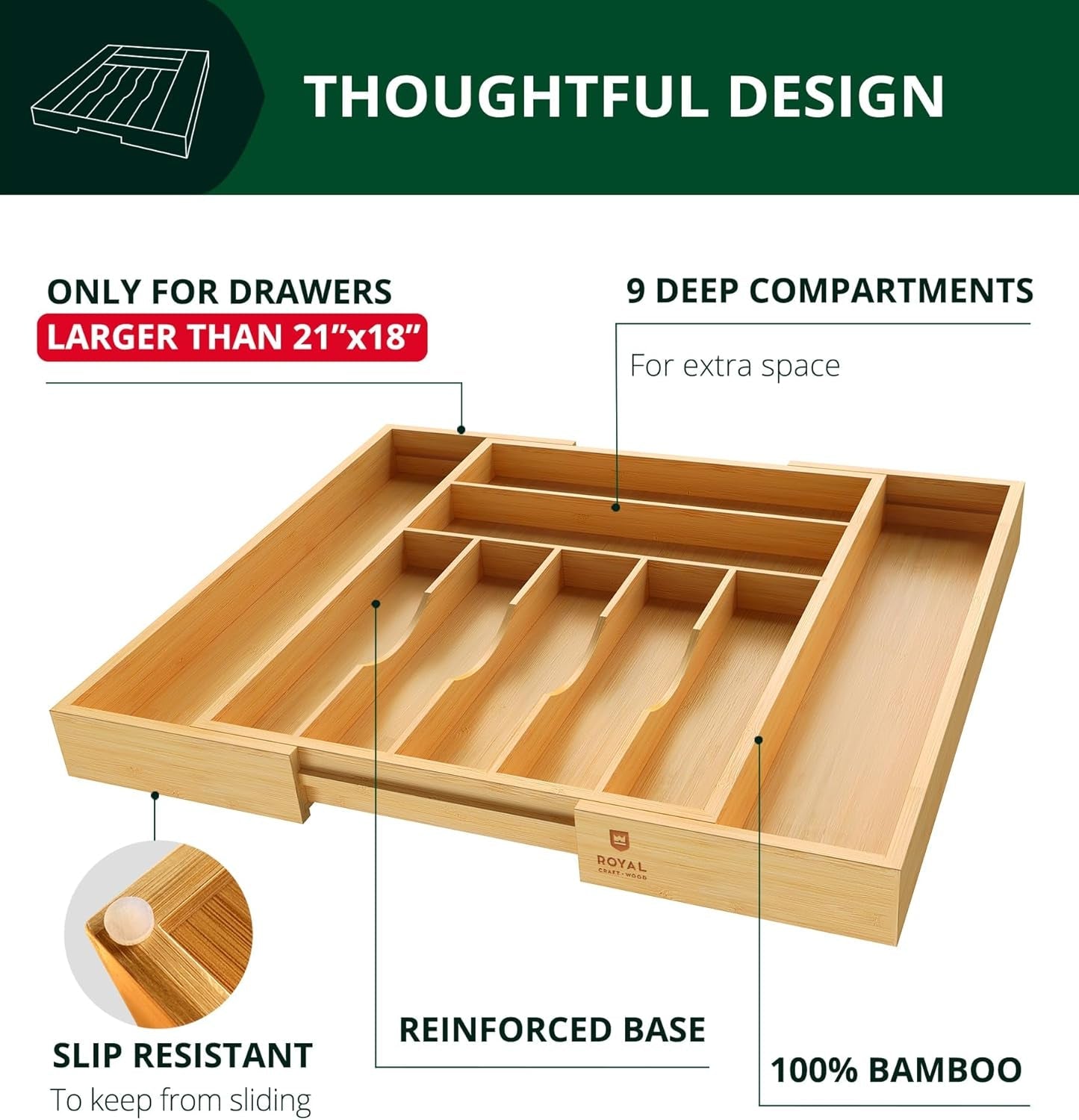 luxury-bamboo-kitchen-drawer-organizer-silverware-organizer-utensil-holder-cutlery-tray-drawer-dividers-for-flatware-9-slot-natural